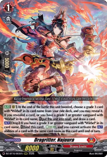Dragritter, Najuura (DZ-BT15/003EN), DZ-BT15: Strike of Illusionary Shadows — Vanguard card price