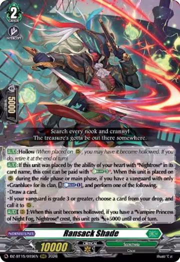 Ransack Shade (DZ-BT15/019EN), DZ-BT15: Strike of Illusionary Shadows — Vanguard card price