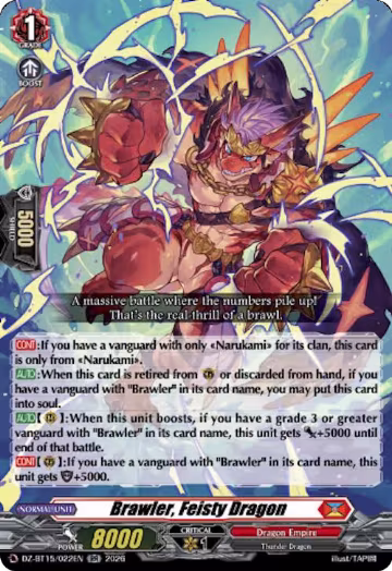 Brawler, Feisty Dragon (DZ-BT15/022EN), DZ-BT15: Strike of Illusionary Shadows — Vanguard card price