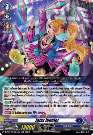 Jazzy Juggler (DZ-BT15/024EN), DZ-BT15: Strike of Illusionary Shadows — Vanguard card price