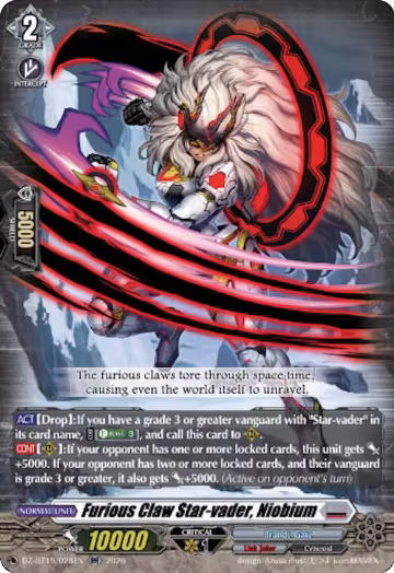 Furious Claw Star-vader, Niobium (DZ-BT15/028EN), DZ-BT15: Strike of Illusionary Shadows — Vanguard card price