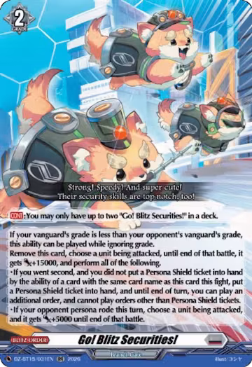 Go! Blitz Securities! (DZ-BT15/031EN), DZ-BT15: Strike of Illusionary Shadows — Vanguard card price