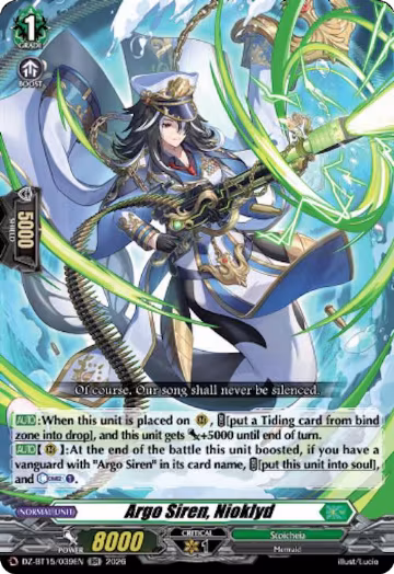 Argo Siren, Nioklyd (DZ-BT15/039EN), DZ-BT15: Strike of Illusionary Shadows — Vanguard card price