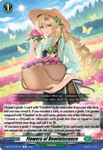 Flowers of Reminiscence (DZ-BT15/061EN), DZ-BT15: Strike of Illusionary Shadows — Vanguard card price