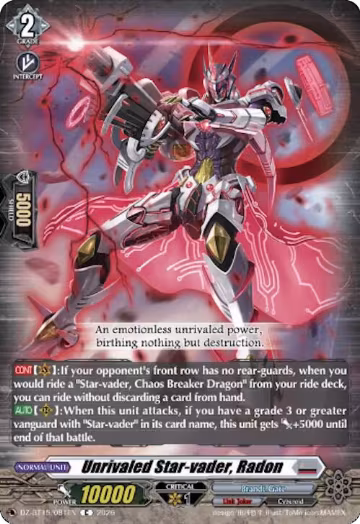 Unrivaled Star-vader, Radon (DZ-BT15/081EN), DZ-BT15: Strike of Illusionary Shadows — Vanguard card price