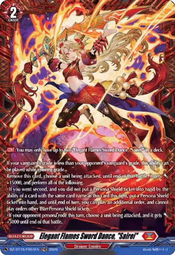 Elegant Flames Sword Dance, "Sairei" (FR) (DZ-BT15/FR04EN), DZ-BT15: Strike of Illusionary Shadows — Vanguard card price
