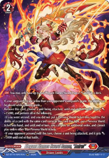 Elegant Flames Sword Dance, "Sairei" (SR) (DZ-BT15/SR07EN), DZ-BT15: Strike of Illusionary Shadows — Vanguard card price
