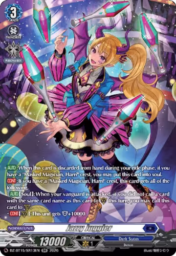 Jazzy Juggler (SR) (DZ-BT15/SR13EN), DZ-BT15: Strike of Illusionary Shadows — Vanguard card price