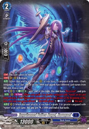 Imprisoned Fallen Angel, Saraqael (SR) (DZ-BT15/SR14EN), DZ-BT15: Strike of Illusionary Shadows — Vanguard card price