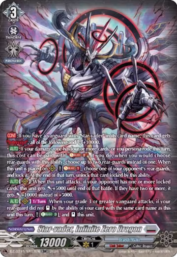 Star-vader, Infinite Zero Dragon (SR) (DZ-BT15/SR17EN), DZ-BT15: Strike of Illusionary Shadows — Vanguard card price