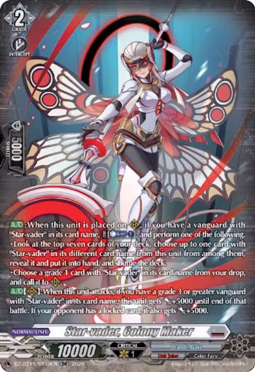 Star-vader, Colony Maker (SR) (DZ-BT15/SR19EN), DZ-BT15: Strike of Illusionary Shadows — Vanguard card price