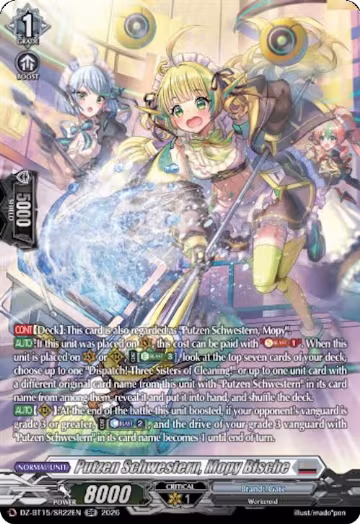 Putzen Schwestern, Mopy Bische (SR) (DZ-BT15/SR22EN), DZ-BT15: Strike of Illusionary Shadows — Vanguard card price
