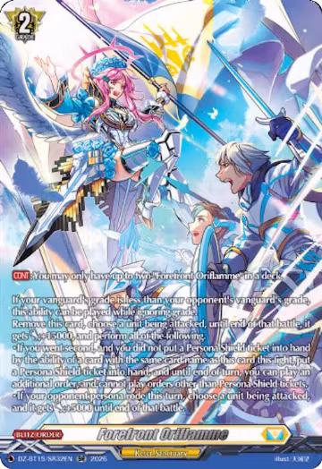 Forefront Oriflamme (SR) (DZ-BT15/SR32EN), DZ-BT15: Strike of Illusionary Shadows — Vanguard card price