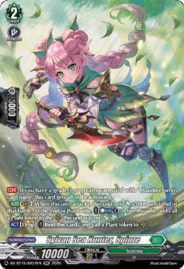 Sylvan Sea Hunter, Spinze (SR) (DZ-BT15/SR37EN), DZ-BT15: Strike of Illusionary Shadows — Vanguard card price
