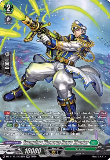 Exemplary Vigorous Brave Shooter (SR) (DZ-BT15/SR38EN), DZ-BT15: Strike of Illusionary Shadows — Vanguard card price