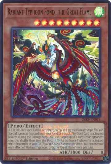Radiant Typhoon Fonix, the Great Flame (Emblazoned) (26LP-EN014), Limited Pack World Championship 2026 — Yu-Gi-Oh! card price