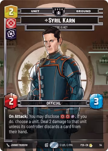 Syril Karn - Where Is He? (54), Sector and Regional Promos: Season 2 — Star Wars card price