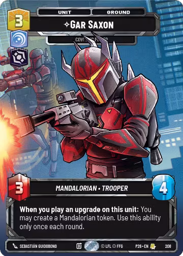 Gar Saxon - Coveting Power (208), Sector and Regional Promos: Season 2 — Star Wars card price