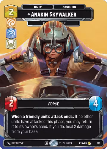 Anakin Skywalker - Prescient Podracer (Foil) (218), Sector and Regional Promos: Season 2 — Star Wars card price