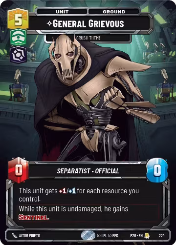 General Grievous - Crush Them! (Foil) (224), Sector and Regional Promos: Season 2 — Star Wars card price