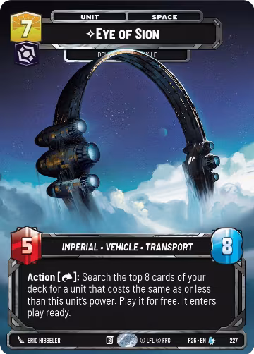 Eye of Sion - Delivered from Exile (Foil) (227), Sector and Regional Promos: Season 2 — Star Wars card price