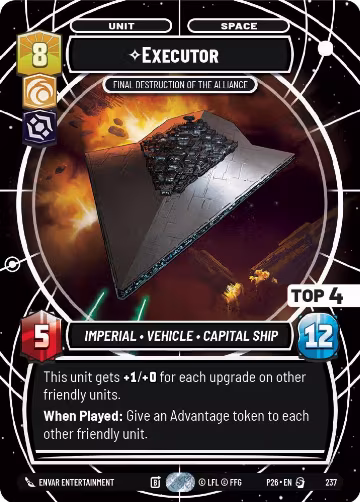 Executor - Final Destruction of the Alliance (Top 4) (237), Sector and Regional Promos: Season 2 — Star Wars card price