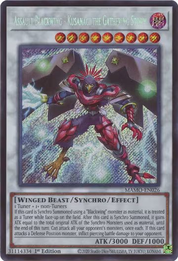 Assault Blackwing - Kusanagi the Gathering Storm (Secret Rare) (MAMO-EN026), Magnificent Monsters — Yu-Gi-Oh! card price