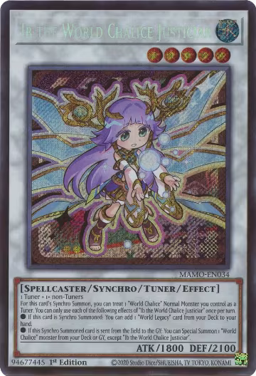 Ib the World Chalice Justiciar (Secret Rare) (MAMO-EN034), Magnificent Monsters — Yu-Gi-Oh! card price