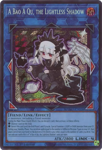 A Bao A Qu, the Lightless Shadow (Secret Rare) (MAMO-EN038), Magnificent Monsters — Yu-Gi-Oh! card price