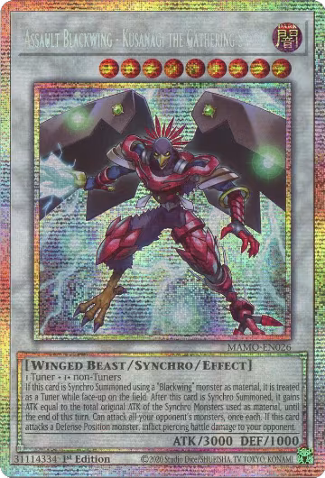 Assault Blackwing - Kusanagi the Gathering Storm (Starlight Rare) (MAMO-EN026), Magnificent Monsters — Yu-Gi-Oh! card price