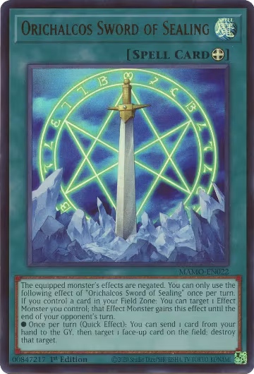 Orichalcos Sword of Sealing (MAMO-EN022), Magnificent Monsters — Yu-Gi-Oh! card price