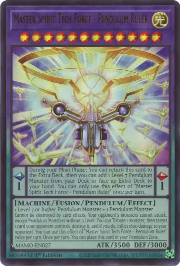 Master Spirit Tech Force - Pendulum Ruler (MAMO-EN027), Magnificent Monsters — Yu-Gi-Oh! card price