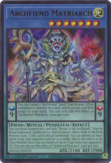 Archfiend Matriarch (MAMO-EN070), Magnificent Monsters — Yu-Gi-Oh! card price