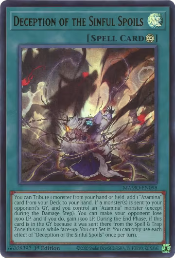 Deception of the Sinful Spoils (MAMO-EN098), Magnificent Monsters — Yu-Gi-Oh! card price