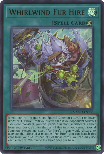 Whirlwind Fur Hire (MAMO-EN106), Magnificent Monsters — Yu-Gi-Oh! card price
