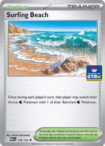Surfing Beach - 129/132 (GYM) (129/132), Southeast Asia Exclusives — Pokémon card price