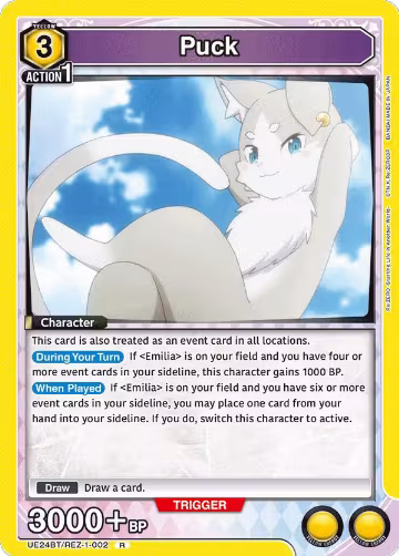 Puck (002) (UE24BT/REZ-1-002), Re:ZERO -Starting Life in Another World- — Union Arena card price