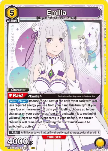 Emilia (027) (UE24BT/REZ-1-027), Re:ZERO -Starting Life in Another World- — Union Arena card price