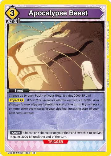 Apocalypse Beast (UE24BT/REZ-1-032), Re:ZERO -Starting Life in Another World- — Union Arena card price