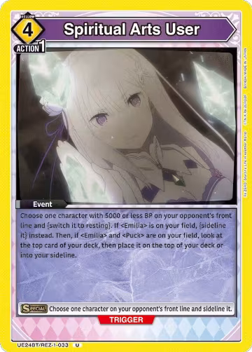 Spiritual Arts User (UE24BT/REZ-1-033), Re:ZERO -Starting Life in Another World- — Union Arena card price