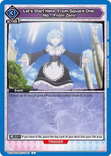 Let's Start Here, From Square One. No... From Zero! (UE24BT/REZ-1-061), Re:ZERO -Starting Life in Another World- — Union Arena card price
