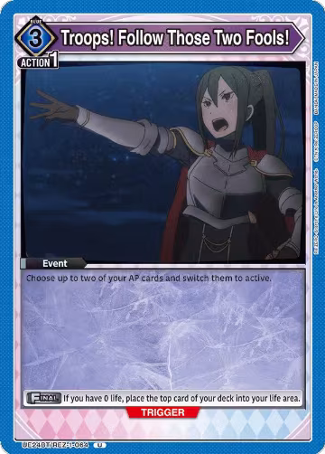 Troops! Follow Those Two Fools! (UE24BT/REZ-1-064), Re:ZERO -Starting Life in Another World- — Union Arena card price