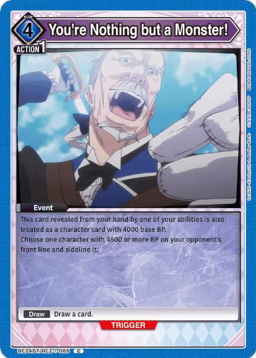 You're Nothing but a Monster! (UE24BT/REZ-1-065), Re:ZERO -Starting Life in Another World- — Union Arena card price