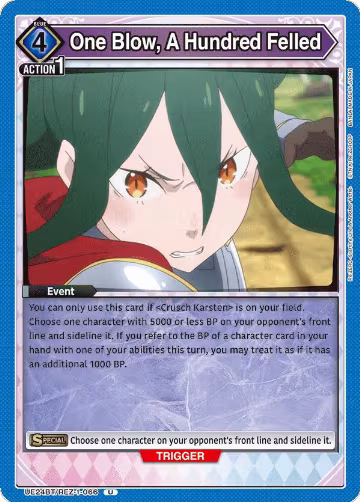 One Blow, A Hundred Felled (UE24BT/REZ-1-066), Re:ZERO -Starting Life in Another World- — Union Arena card price