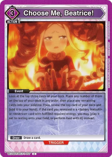 Choose Me, Beatrice! (UE24BT/REZ-1-097), Re:ZERO -Starting Life in Another World- — Union Arena card price