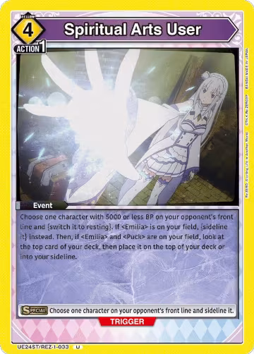 Spiritual Arts User (UE24ST/REZ-1-033), Re:ZERO -Starting Life in Another World- Starter Deck — Union Arena card price
