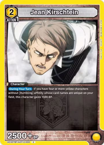 Jean Kirschtein (006) (UEX07BT/AOT-2-006), UEX07BT: Attack on Titan Vol. 2 — Union Arena card price
