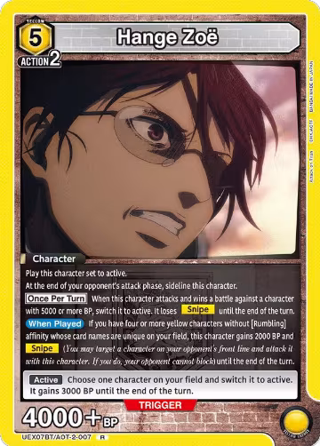 Hange Zoe (007) (UEX07BT/AOT-2-007), UEX07BT: Attack on Titan Vol. 2 — Union Arena card price