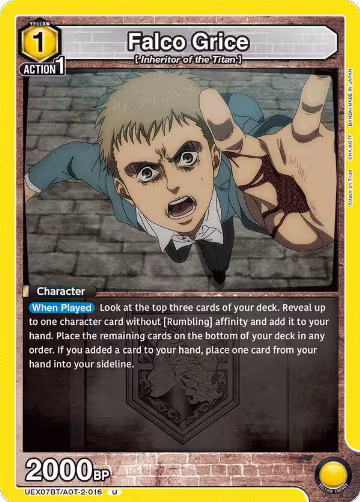Falco Grice (016) (UEX07BT/AOT-2-016), UEX07BT: Attack on Titan Vol. 2 — Union Arena card price