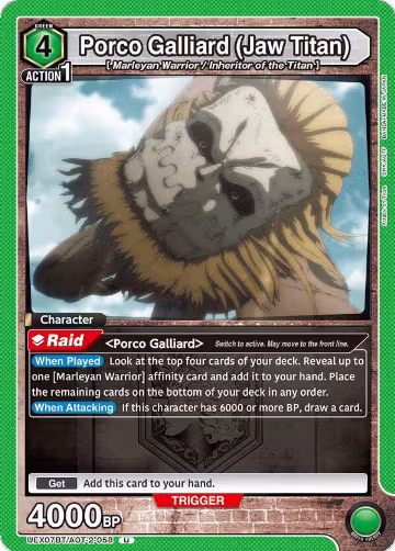 Porco Galliard (Jaw Titan) (UEX07BT/AOT-2-058), UEX07BT: Attack on Titan Vol. 2 — Union Arena card price
